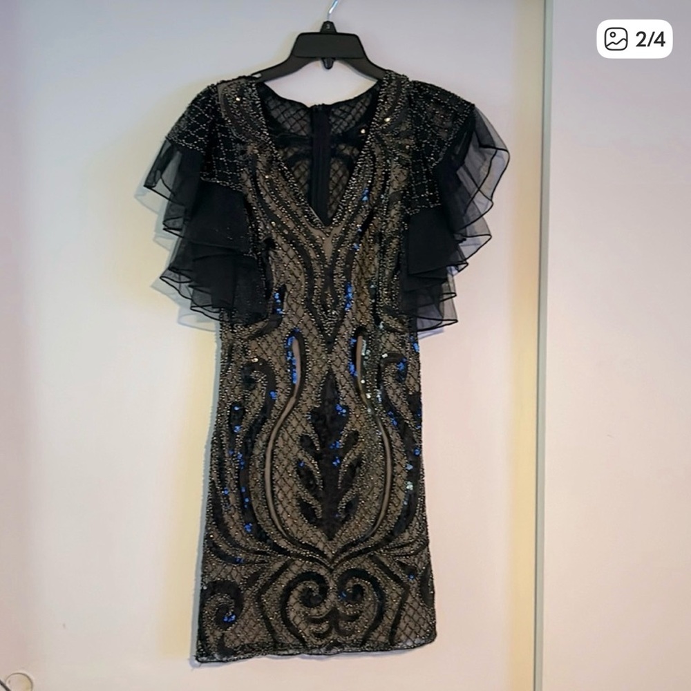 Elegant Black and Gold Women's Dress